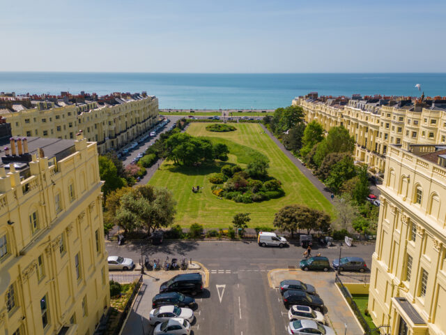 Sea view from the apartment over Brunswick Square